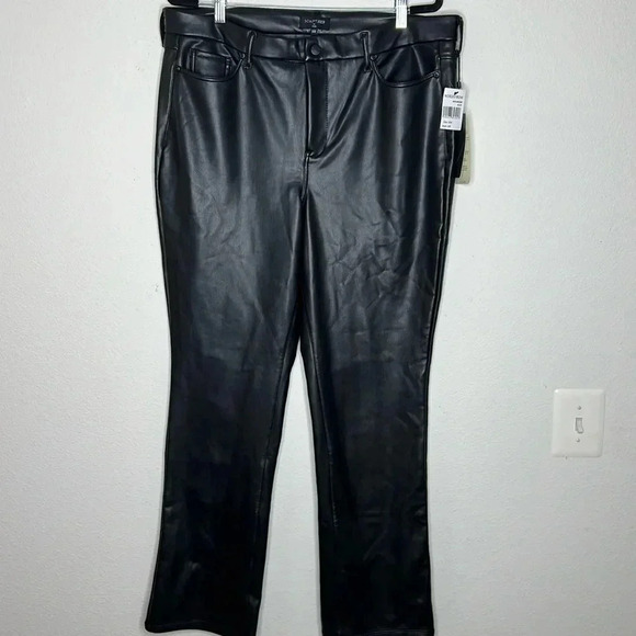 NYDJ NEW  Faux Leather Marilyn Straight Pants In Plus Size 14w NWT - Picture 3 of 10